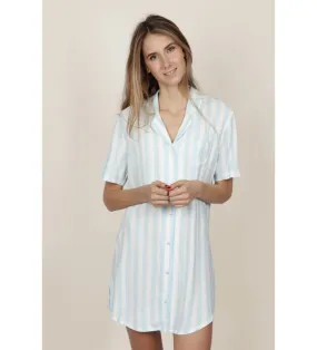 Camisola Manga Corta Stripes azul