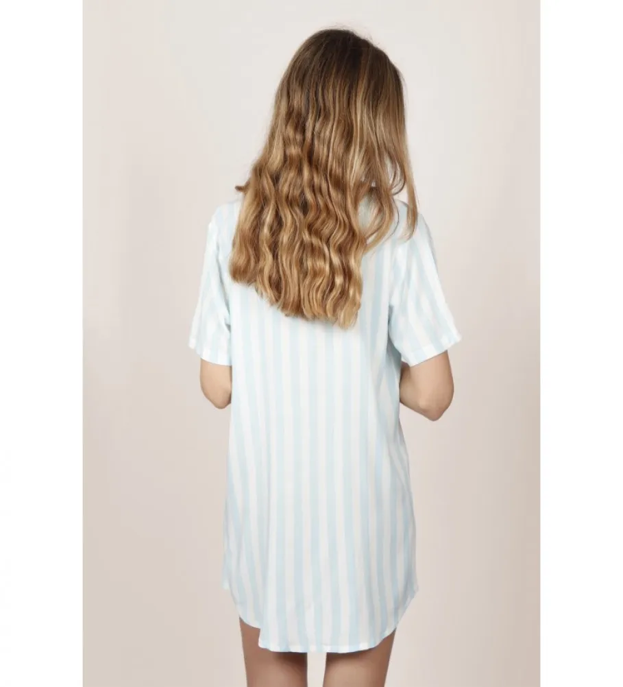 Camisola Manga Corta Stripes azul