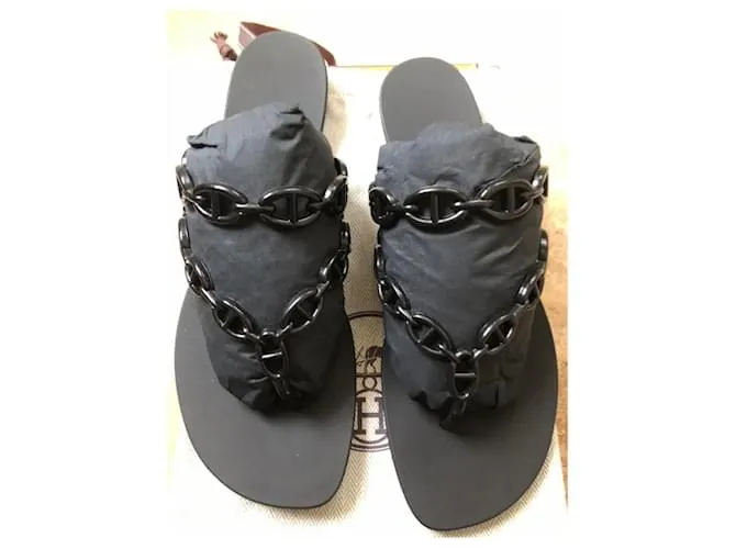 Hermès Sandalias Negro 