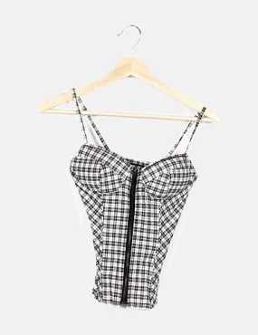 Jenyfer Corset bicolor cuadros
