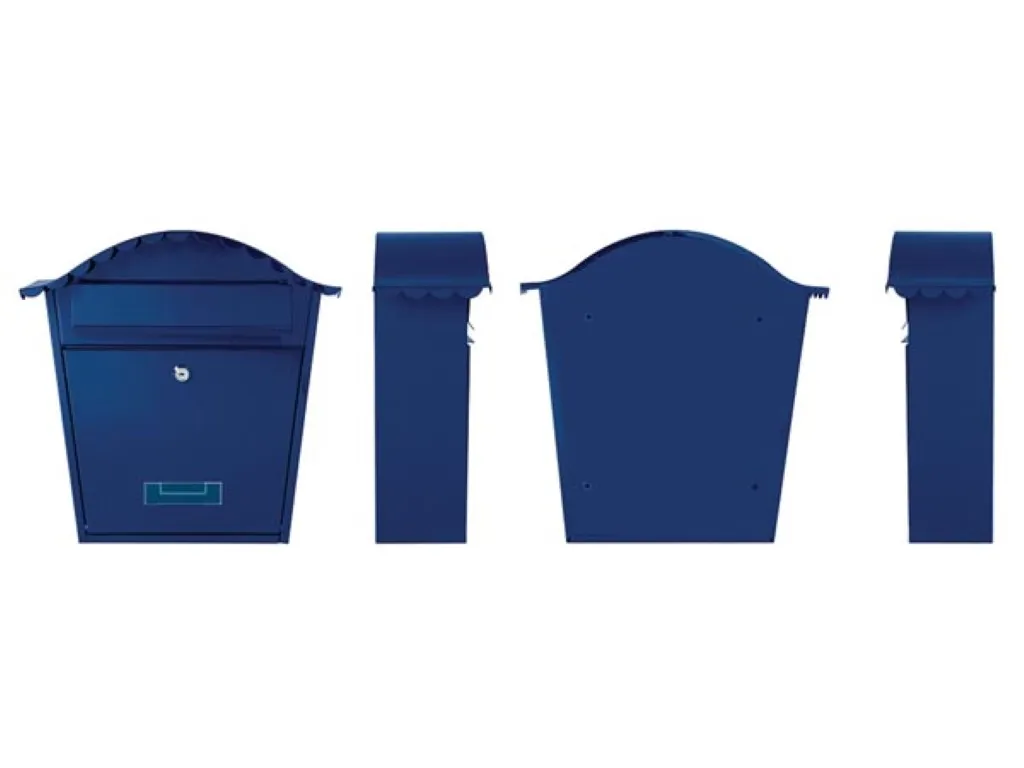 Mailbox Paris, wall-mounted, with nameplate, incl. 2 keys, dimensions (H x B x D) 37 x 26.5 x 13.2 cm, blue