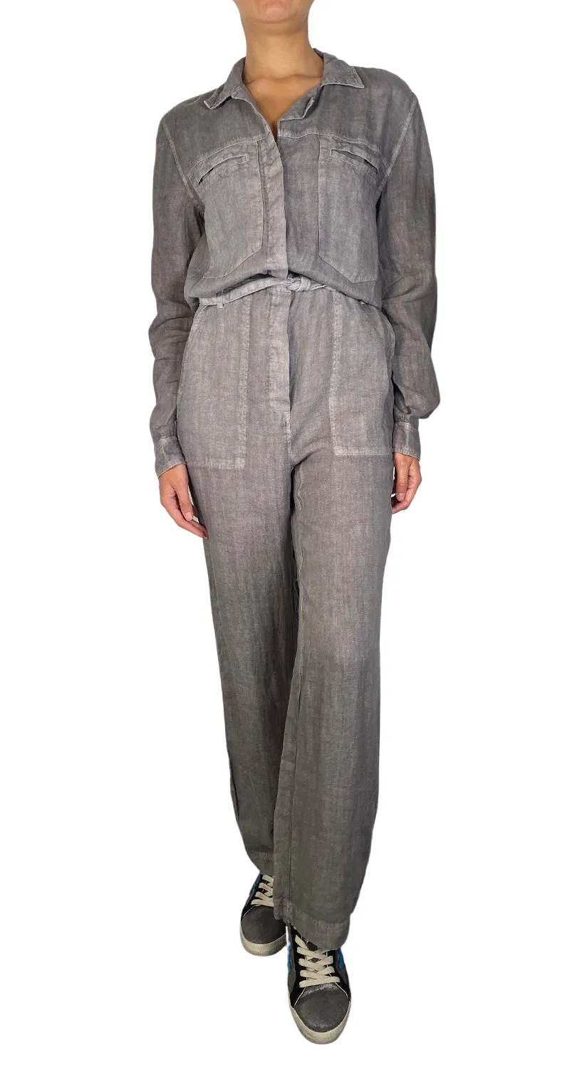 MANGO Enterito Maxi Lino Gris