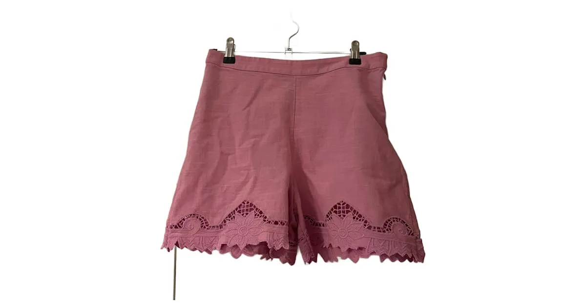 Mango Pantalones cortos Púrpura 