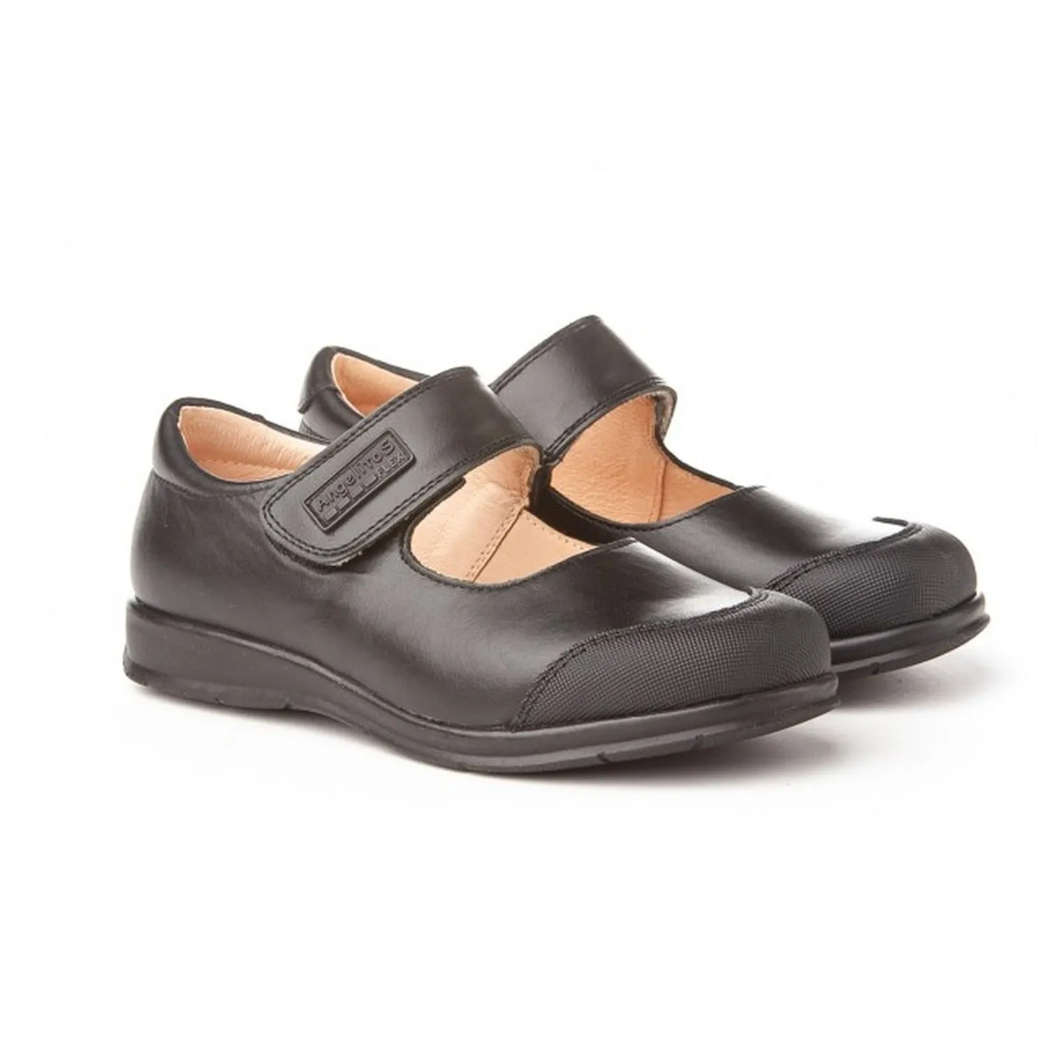 Merceditas De Piel Negro De Niña Angelitos 25308-23 (tallas De 22 A 41)