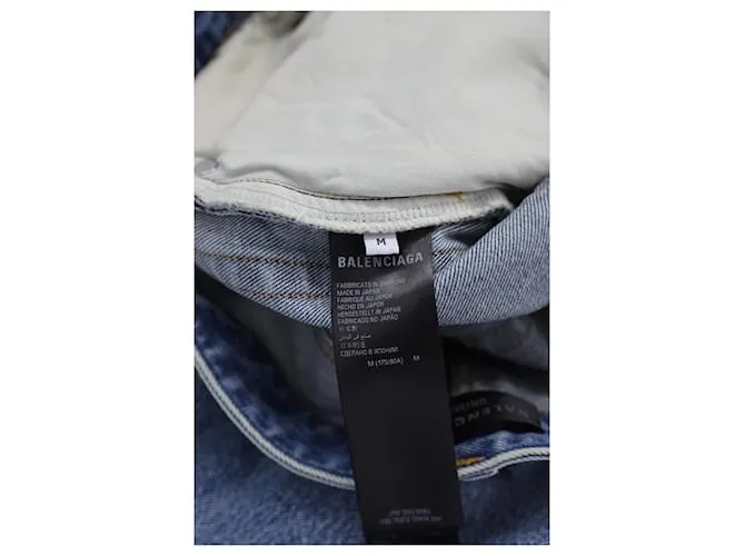 Pantalones cortos de denim slim Balenciaga de algodón azul claro 