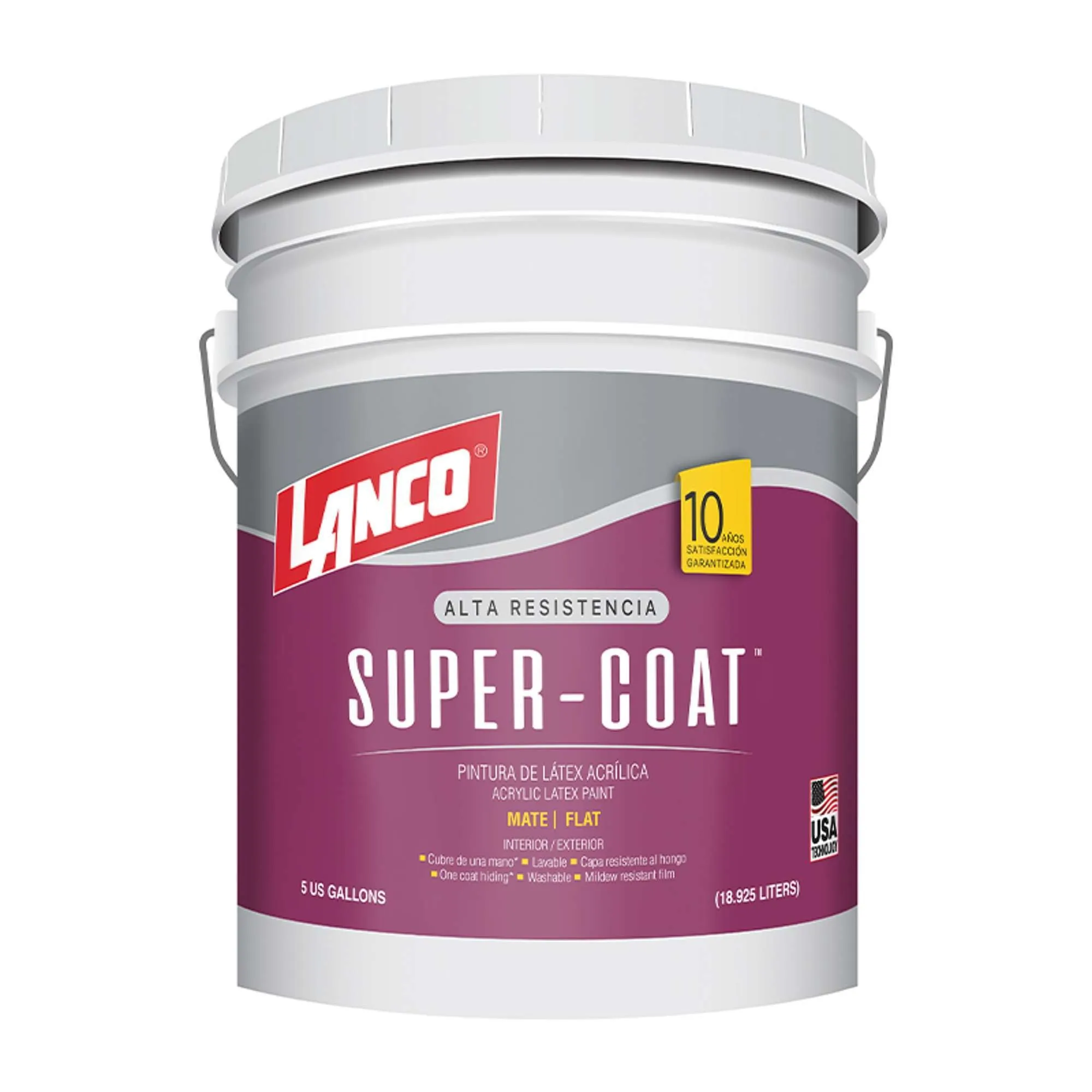 Pintura mate de látex color Tint Super Coat 5 galones