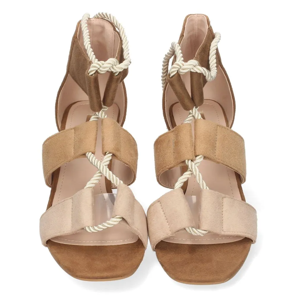 Sandalias con tacón de esparto, sandalias con tacón bajo, zapatos de tacón bajo, 1CE-0240-1CE-0240-A