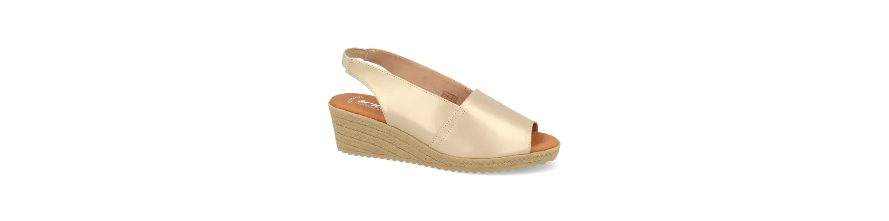 SANDALIAS DORADAS CUÑA MEDIA MUJER COMODAS MOD. MISEL DO