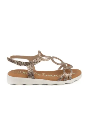 Sandalias Doradas Tiras Circulares