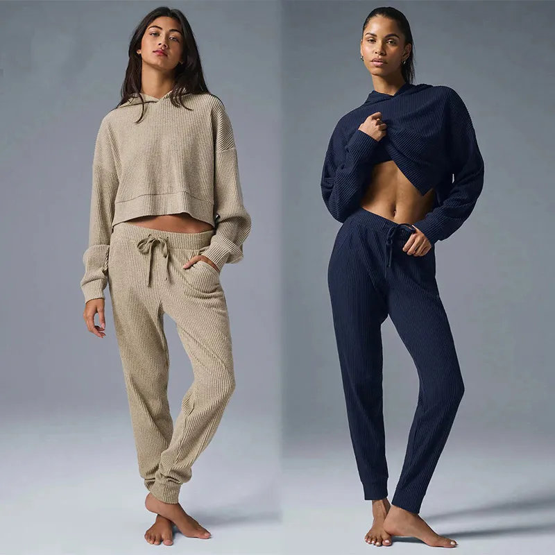 Sets de mujer con capucha con capucha de yoga conjuntos para mujeres