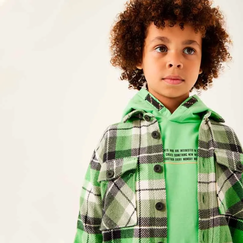 Sobrecamisa niño cuadros verde de Garcia Jeans